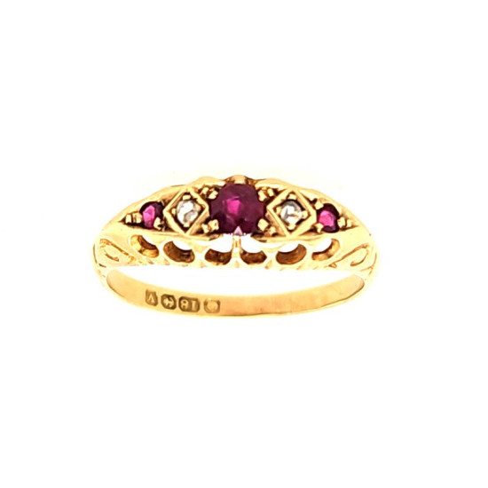 Pre Owned 18ct Ruby and Diamond Ring ZT145